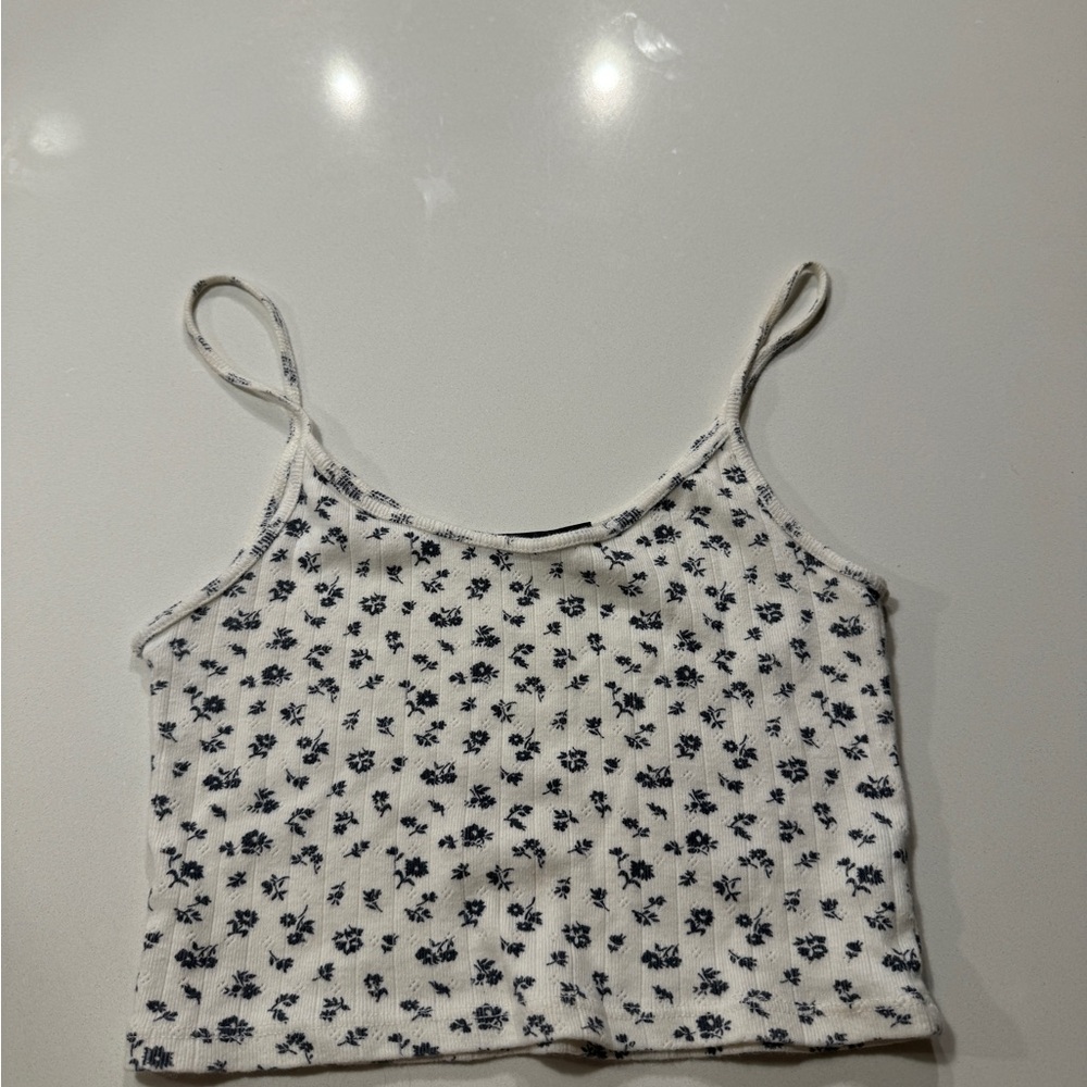Brandy Melville Black and White Crop Camisole Tank Top